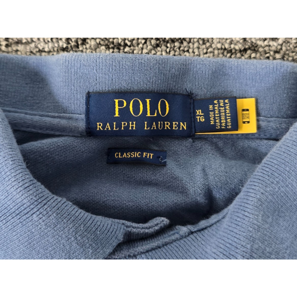Polo Ralph Lauren Classic Fit Mesh Polo Shirt Men's XL Blue - Red Pony Logo - Picture 4 of 12